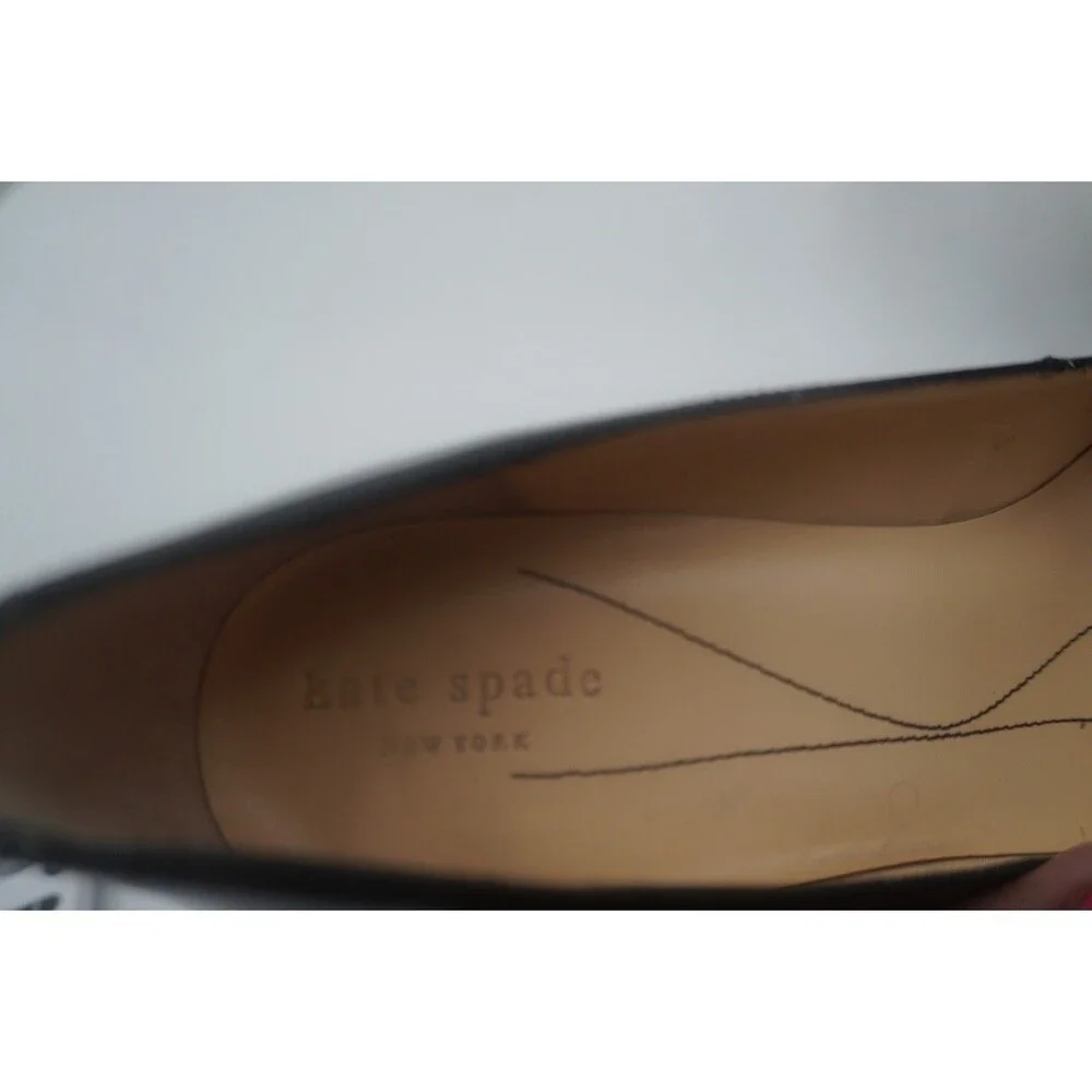Kate Spade NY Formal Classic Office Glossy Black Patent Leather Round Pumps 10M